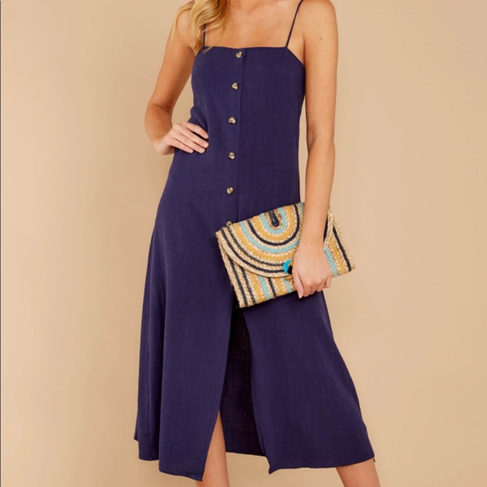 For Forever Navy Midi Dress